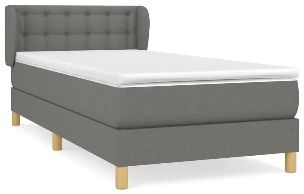 ΚΡΕΒΑΤΙ BOXSPRING ΜΕ ΣΤΡΩΜΑ ΣΚΟΥΡΟ ΓΚΡΙ 90X200 ΕΚ. ΥΦΑΣΜΑΤΙΝΟ 3127094