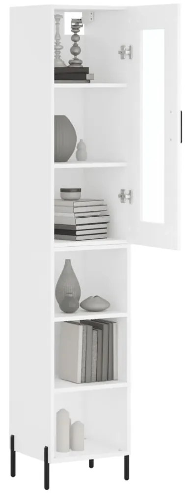 vidaXL Ντουλάπι Λευκό 34,5 x 34 x 180 εκ. από Επεξεργασμένο Ξύλο