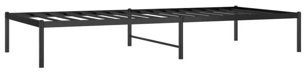 vidaXL Μεταλλικό πλαίσιο κρεβατιού Μαύρο 90x200 cm