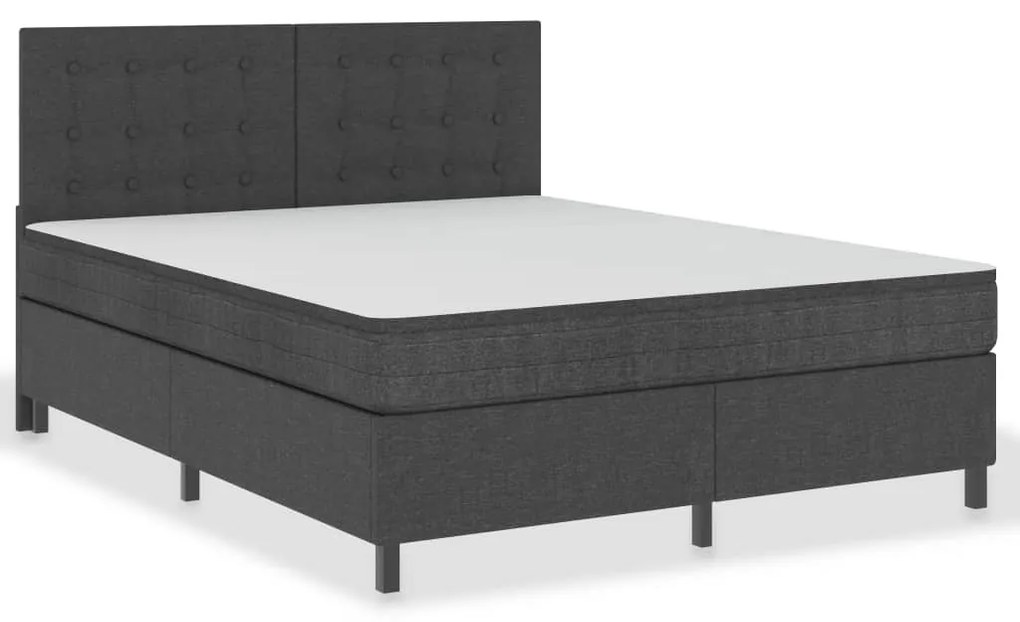 vidaXL Κρεβάτι Boxspring Σκούρο Γκρι 160 x 200 εκ. Υφασμάτινο