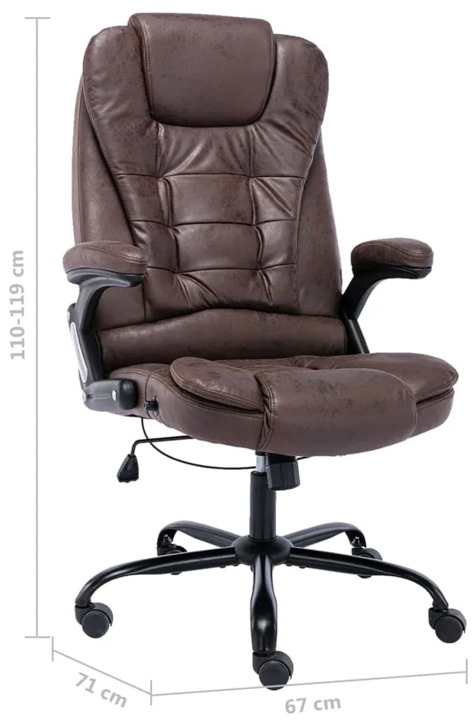 vidaXL Πολυθρόνα Γραφείου Σκούρο Καφέ από Γνήσιο Δέρμα
