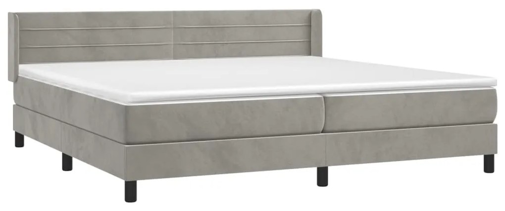 ΚΡΕΒΑΤΙ BOXSPRING ΜΕ ΣΤΡΩΜΑ ΑΝΟΙΧΤΟ ΓΚΡΙ 200X200 ΕΚ. ΒΕΛΟΥΔΙΝΟ 3131039