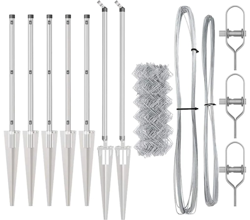 vidaXL Στύλος Περιφράξεων Ασημί 10 x 0,4 μ (60 x 60 χιλιοστά πλέγμα)