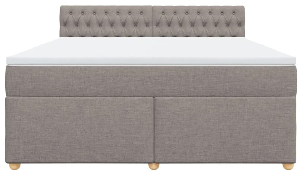 vidaXL Κρεβάτι Boxspring με Στρώμα Taupe 180x200 εκ. Υφασμάτινο