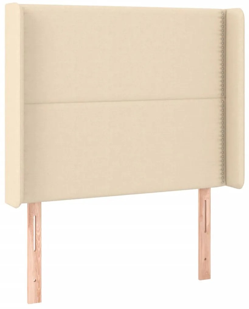vidaXL Κεφαλάρι Κρεβατιού LED Κρεμ 93x16x118/128εκ. Υφασμάτινο