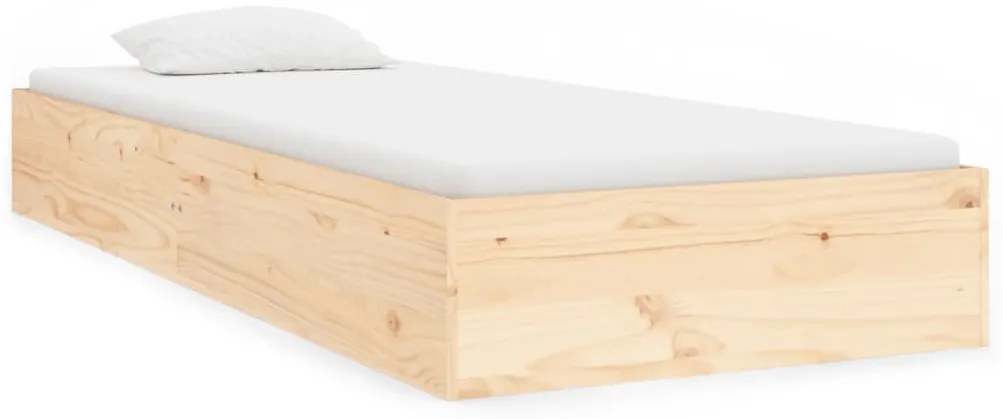 vidaXL Πλαίσιο Κρεβατιού 75 x 190 εκ. από Μασίφ Ξύλο Small Single