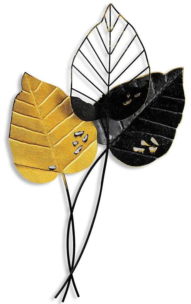 Διακοσμητικό Τοίχου Fall 930DYU1254 45x85cm Black-Gold Wallity Μέταλλο