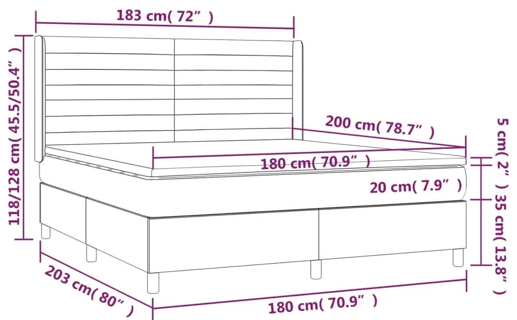 ΚΡΕΒΑΤΙ BOXSPRING ΜΕ ΣΤΡΩΜΑ ΣΚΟΥΡΟ ΓΚΡΙ 180X200 ΕΚ ΥΦΑΣΜΑΤΙΝ 3131530