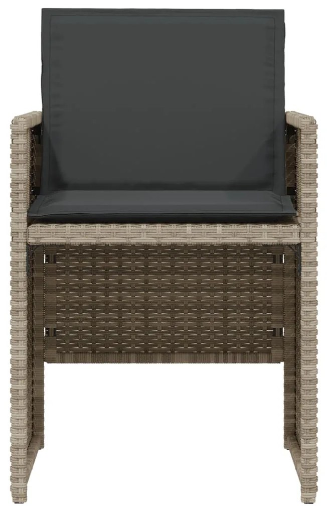 vidaXL Σετ Επίπλων Bistro 3 τεμ. Αν. Γκρι Συνθετικό Ρατάν με Μαξιλάρια