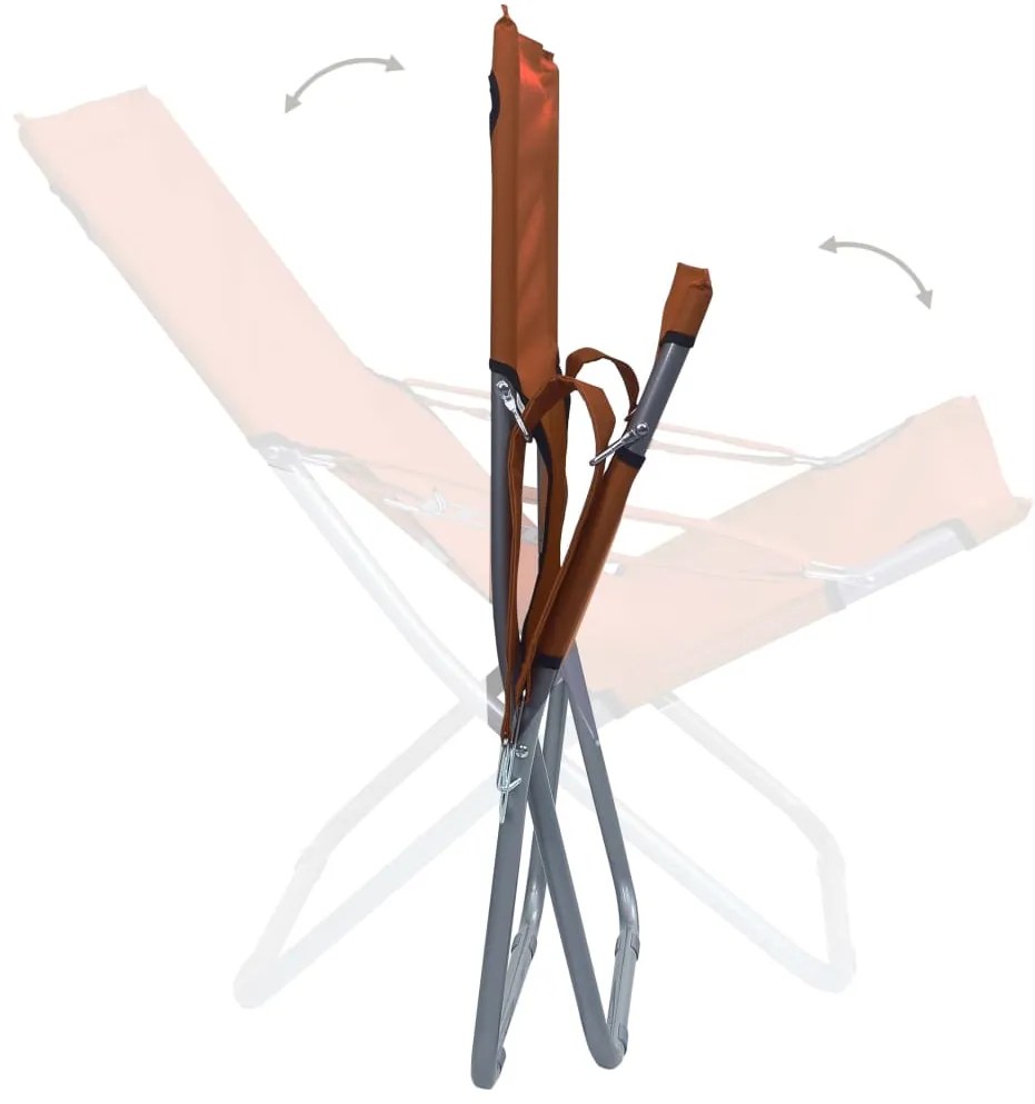 vidaXL Καρέκλες Παραλίας Πτυσσόμενες 2 τεμ. Καφέ Υφασμάτινες