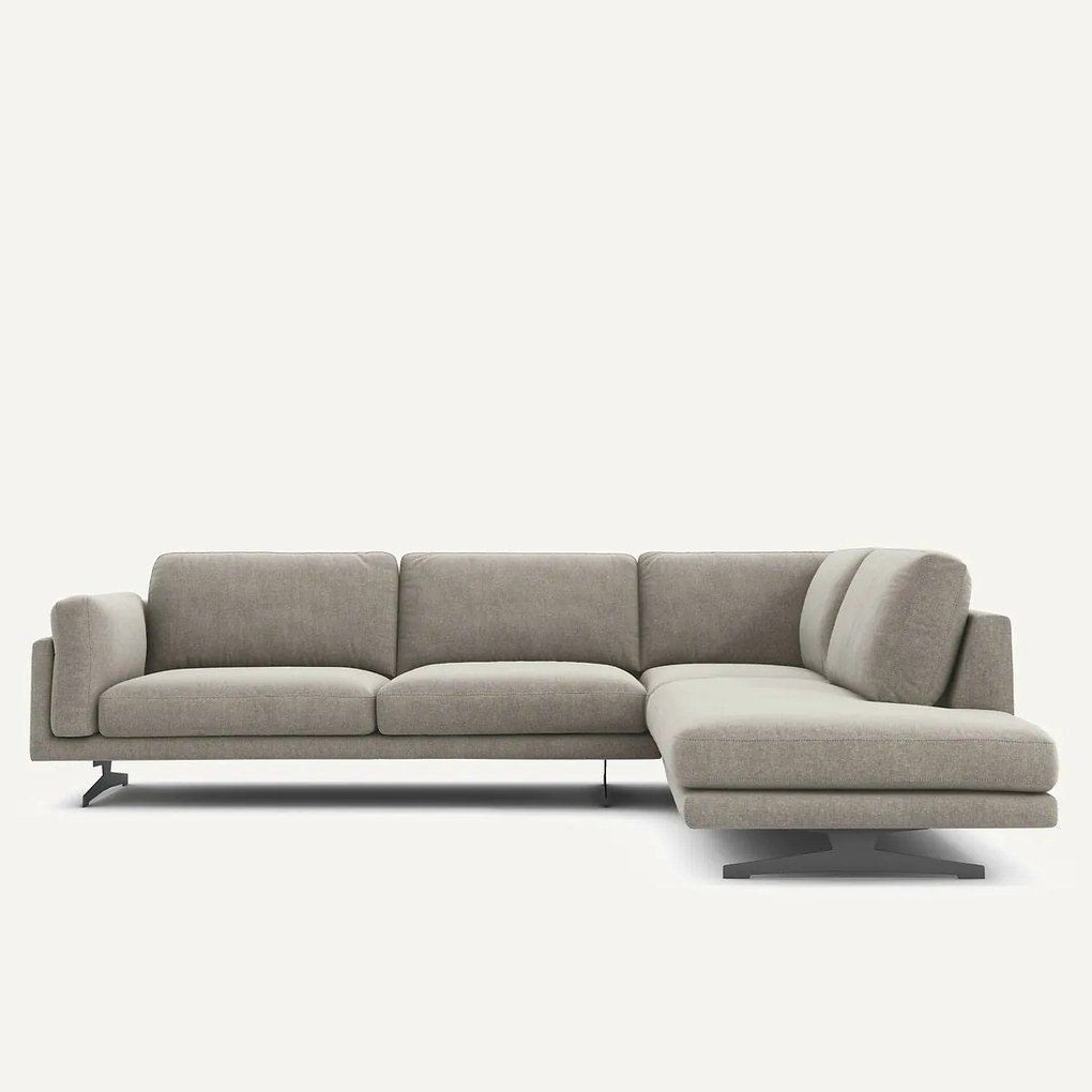 Γωνιακός καναπές με σεζλόνγκ από βελούδο chenille, César