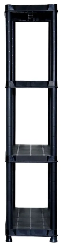 vidaXL Ραφιέρα Αποθήκευσης 4 Επιπέδων Μαύρη 61x30,5x130 εκ. Πλαστική