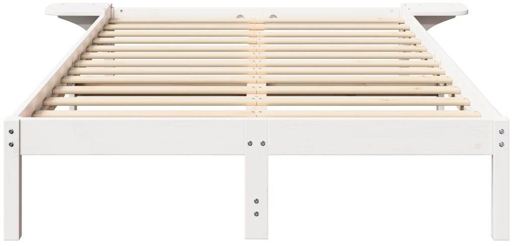 vidaXL Πλαίσιο κρεβατιού με κομοδίνα Λευκό 140 x 190 εκ Λευκό