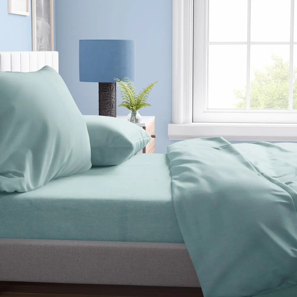 DIMcol ΣΕΝΤΟΝΙΑ ΣΕΤ 4 τεμ  Cotton 100% 240Χ270 Solid 497 Aqua 1934818906249701