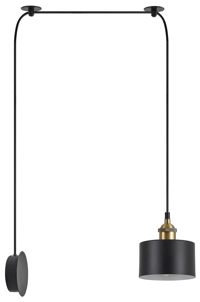 SE21-BR-10-BL1W-MS1  MAGNUM BRONZE Black Metal Shade Wall Lamp+