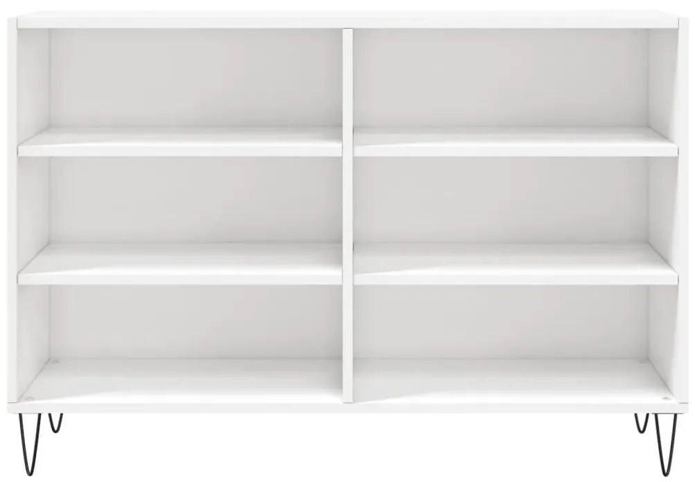 Ραφιέρα Γυαλιστερή Λευκή 103,5 x 35 x 70 εκ. από Επεξεργ. Ξύλο - Λευκό