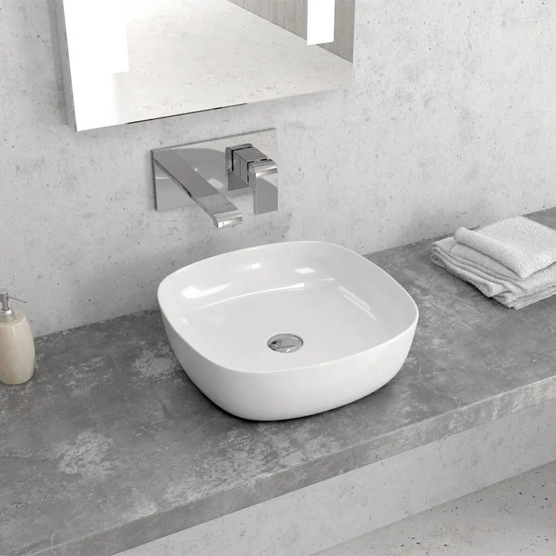KARAG LT2184 Νιπτήρας Επικαθήμενος Λευκό Πορσελάνη