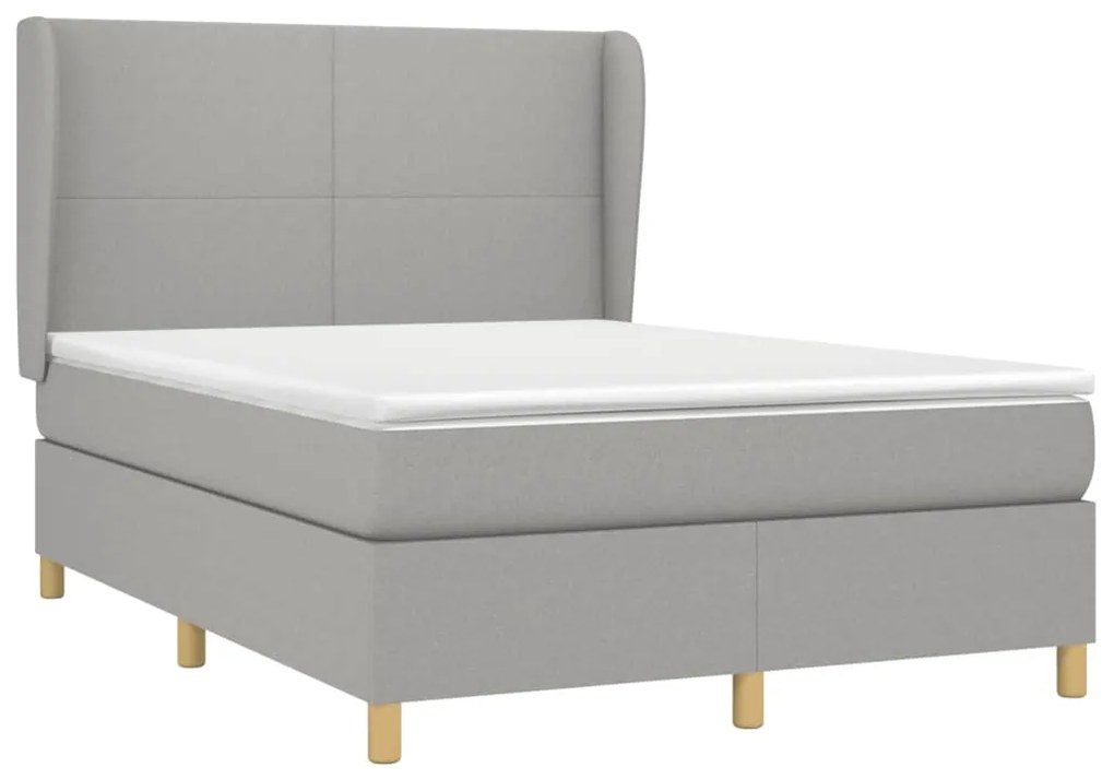 ΚΡΕΒΑΤΙ BOXSPRING ΜΕ ΣΤΡΩΜΑ ΑΝΟΙΧΤΟ ΓΚΡΙ 140X190 ΕΚ. ΥΦΑΣΜΑΤΙΝΟ 3128357