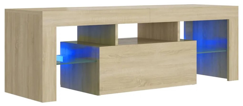 vidaXL Έπιπλο Τηλεόρασης με LED Sonoma Δρυς 120x35x40 εκ.