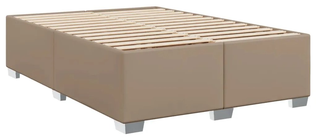 vidaXL Κρεβάτι Boxspring με Στρώμα Καπουτσίνο 140x200εκ.από Συνθ.Δέρμα