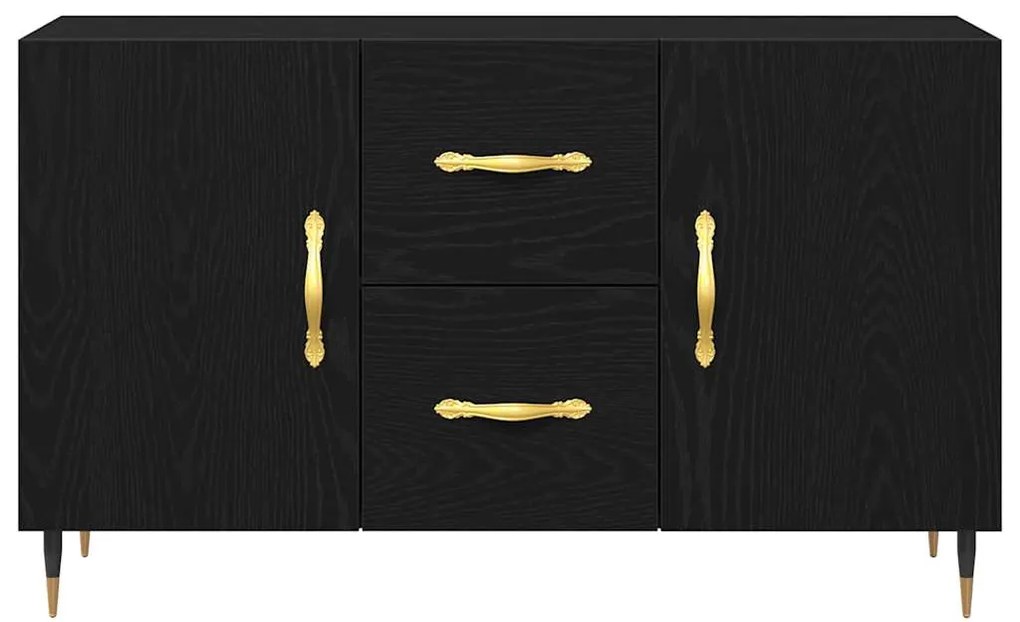 vidaXL Πλαϊνό γραφείο Μαύρη Οξυά 100 x 36 x 60 εκ. Επεξεργασμένο ξύλο