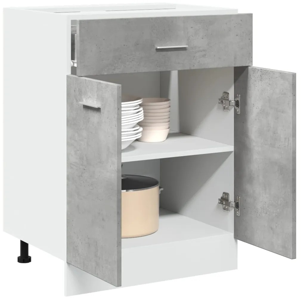 Ντουλάπι με Συρτάρια "Lyon" Γκρι από Σκυρόδεμα 60x46x81,5 εκ. από Τεχνητό Ξύλο