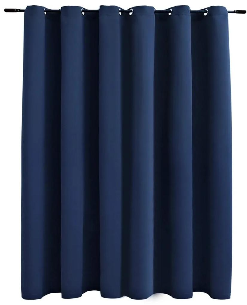 Κουρτίνα Συσκότισης με Μεταλλικούς Κρίκους Μπλε 290 x 245 εκ. - Μπλε