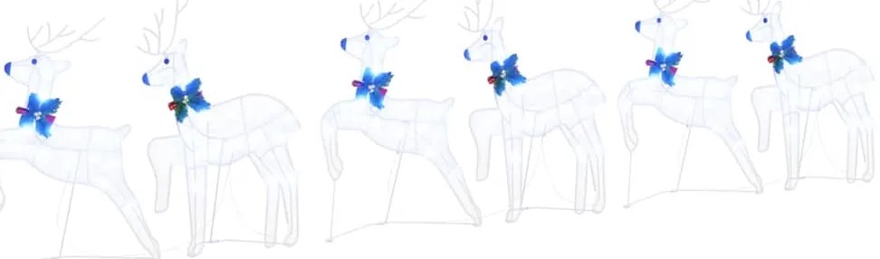 vidaXL LED Ελάφια 6 pcs Λευκό ύφασμα