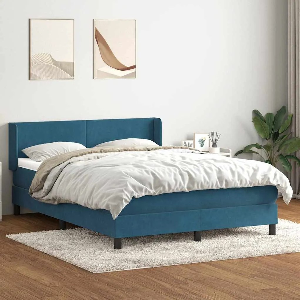 ΚΡΕΒΑΤΙ BOXSPRING ΜΕ ΣΤΡΩΜΑ ΣΚΟΥΡΟ ΜΠΛΕ 160X210 ΕΚ. ΒΕΛΟΥΔΙΝΟ 3317953