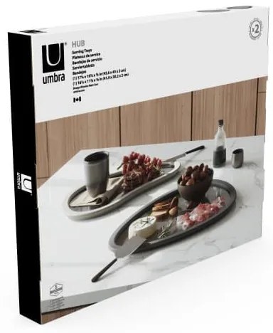 Σετ 2 δίσκοι σερβιρίσματος,γυαλί,Umbra Hub 1018015-1202