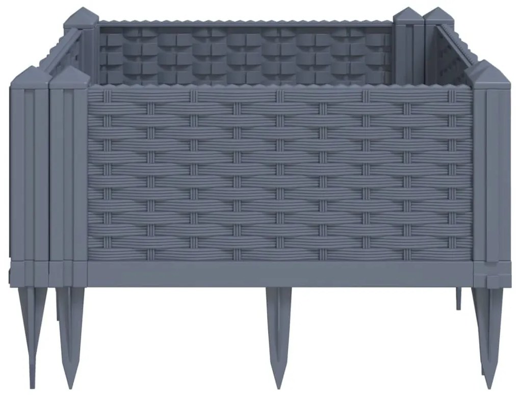 vidaXL Ζαρντινιέρα με Πασσάλους Μπλε Γκρι 42,5x42,5x28,5 εκ. Πολυπροπυλένιο