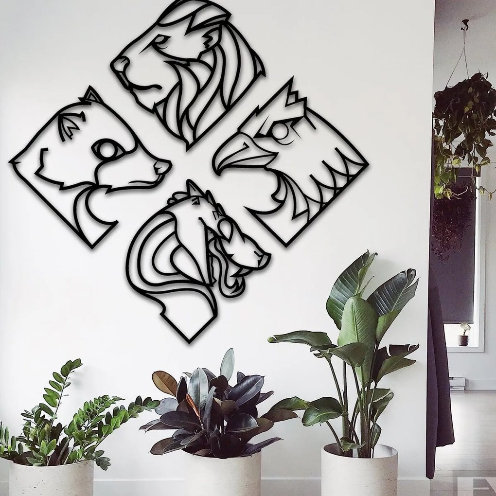 Σετ των 3 Intra απο ξύλο plywood 3mm-4mm πάχος – ξύλο μεταλλικών τοιχωμάτων γεωμετρικών σχημάτων ζώων 15x15 cm INTRAVECTRY-MY545175