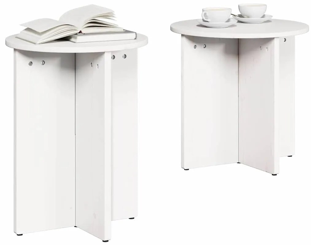 vidaXL Τραπεζάκι σαλονιού 2 pcs Λευκό 41.5 x 41.5 x 41 εκ