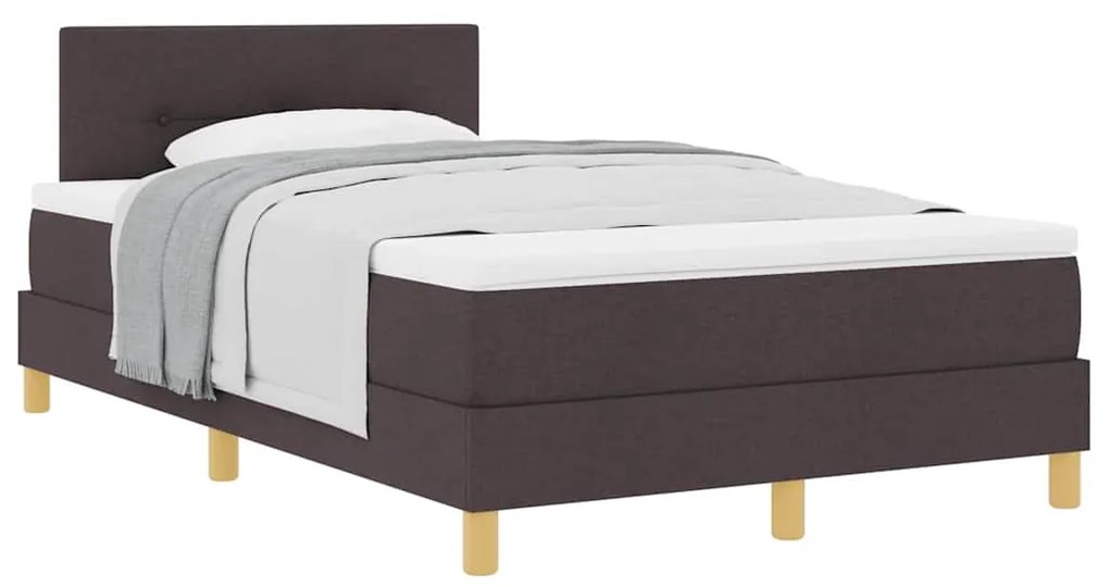vidaXL Κρεβάτι box spring με στρώμα με στρώμα Σκούρο καφέ Σκούρο καφέ