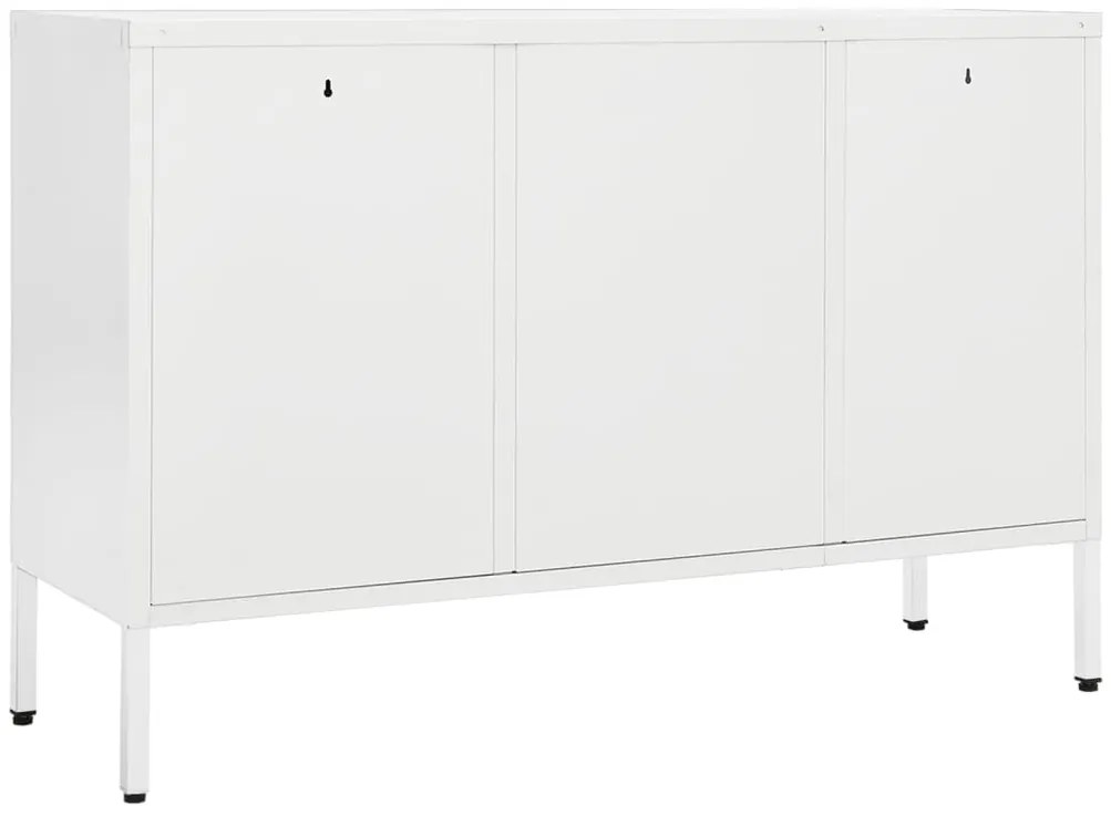 vidaXL Μπουφές Λευκός 105 x 35 x 70 εκ. από Ατσάλι και Ψημένο Γυαλί