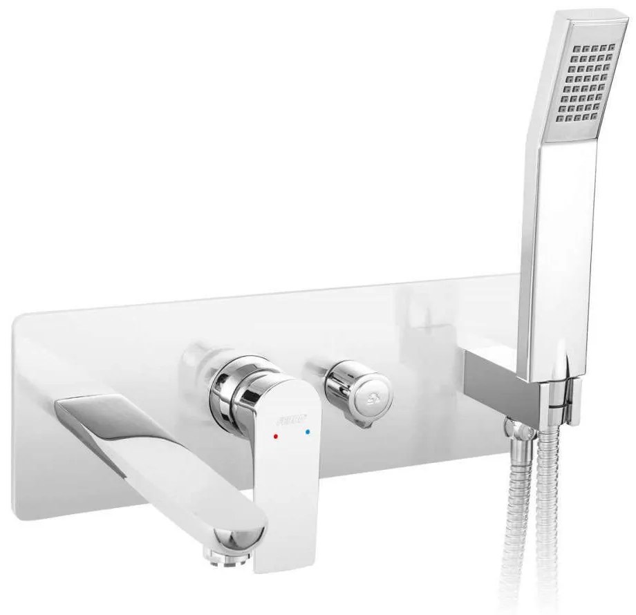 Μπαταρία Μπάνιου Εντοιχισμού Algeo Square BAQ11P Chrome Ferro Metal