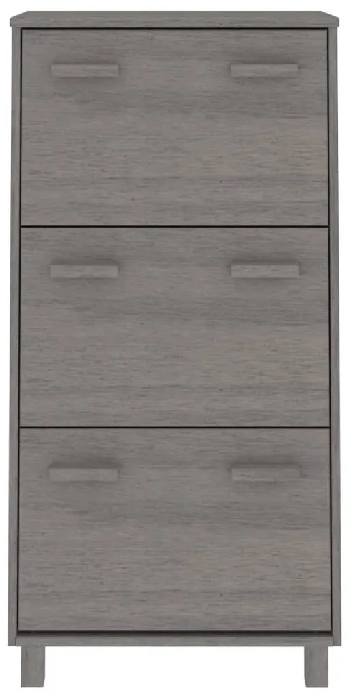 vidaXL Παπουτσοθήκη HAMAR Αν. Γκρι 59,5x35x117 εκ. Μασίφ Ξύλο Πεύκου