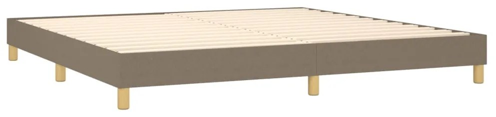 vidaXL Κρεβάτι Boxspring με Στρώμα Taupe 200x200 εκ. Υφασμάτινο