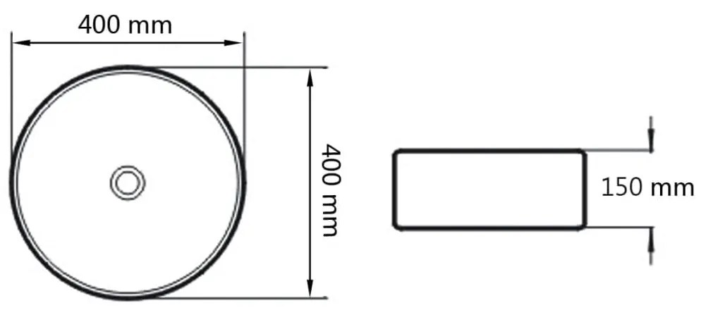 vidaXL Νιπτήρας Ασημί 40 x 15 εκ. Κεραμικός