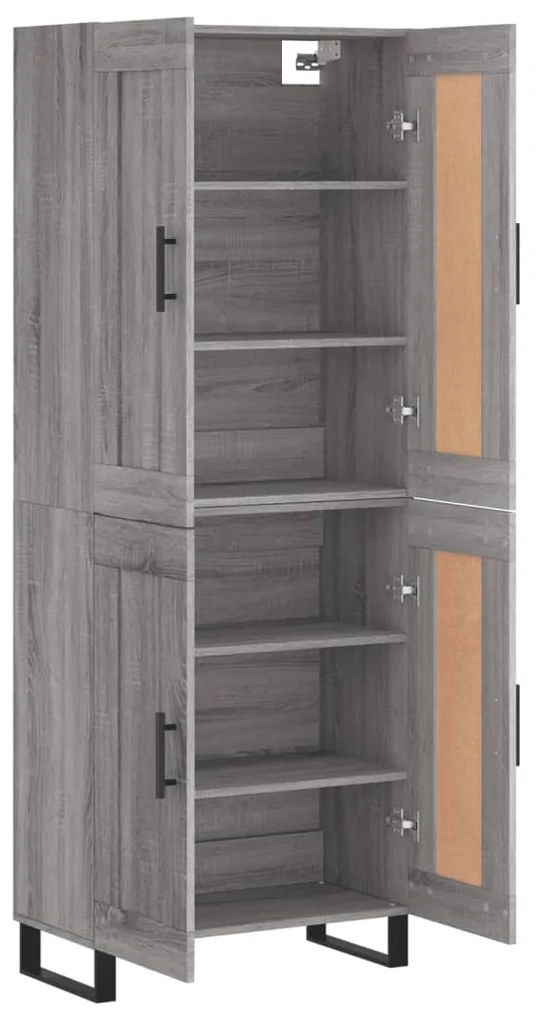 vidaXL Ντουλάπι Γκρι Sonoma 69,5 x 34 x 180 εκ. Επεξεργασμένο Ξύλο