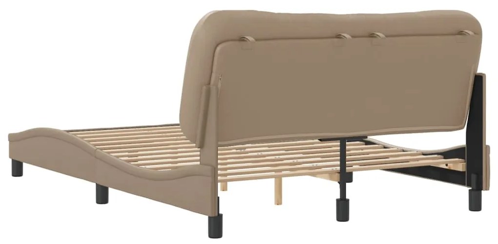 vidaXL Πλαίσιο κρεβατιού χωρίς Στρώμα Hvar Καπουτσίνο 140x190εκ. Συνθ. Δέρμα