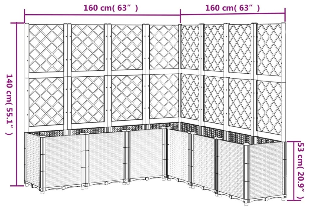 ΖΑΡΝΤΙΝΙΕΡΑ ΚΗΠΟΥ ΜΕ ΚΑΦΑΣΩΤΟ ΜΑΥΡΗ 160 X 160 X 140 ΕΚ. ΑΠΟ PP 367883