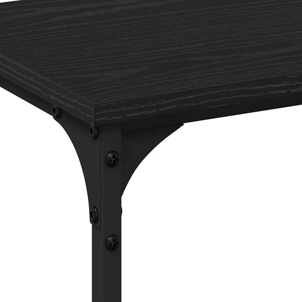 vidaXL Τραπέζι Κονσόλας με ράφι Μαύρη δρυς 200 x 29 x 75 cm
