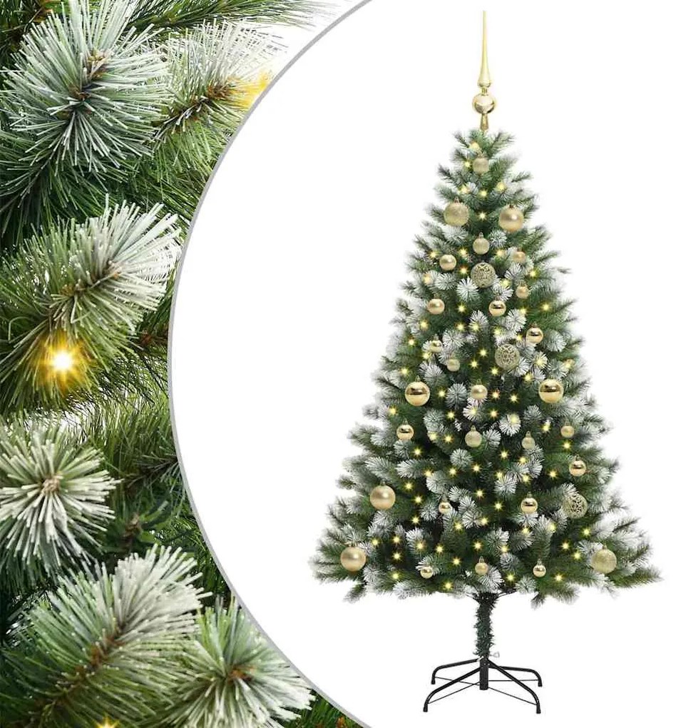 vidaXL Τεχνητό Δέντρο Χριστουγέννων με μέρη που αναδιπλώνονται και χιονάκι