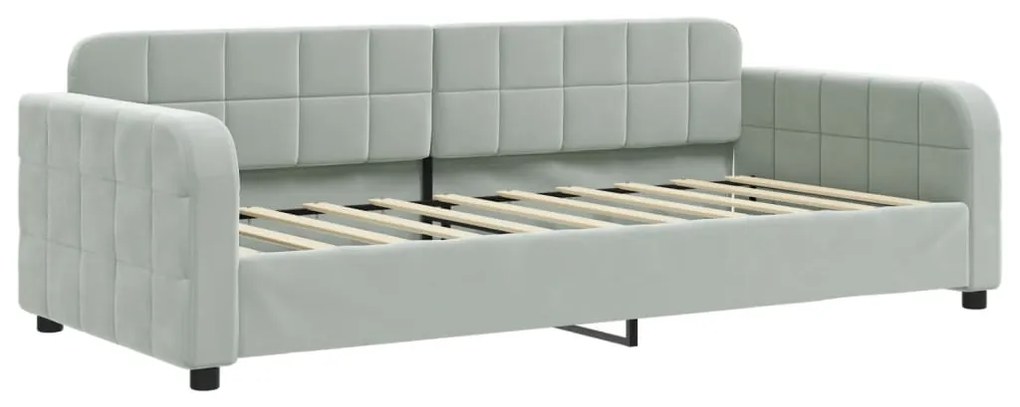 vidaXL Καναπές Κρεβάτι Συρόμενος Αν. Γκρι 90x190 εκ Βελούδο &amp; Συρτάρια
