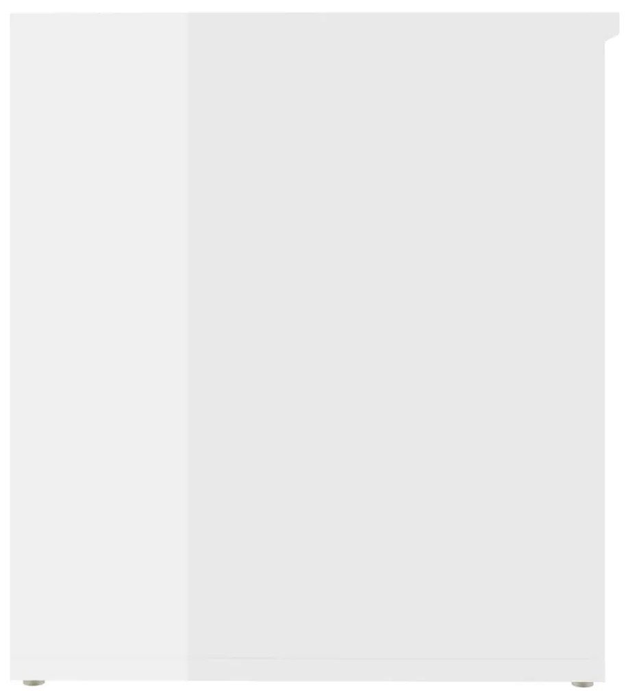 Μπαούλο Αποθήκευσης Γυαλιστερό Λευκό 84x42x46 εκ. Επεξεργ. Ξύλο - Λευκό