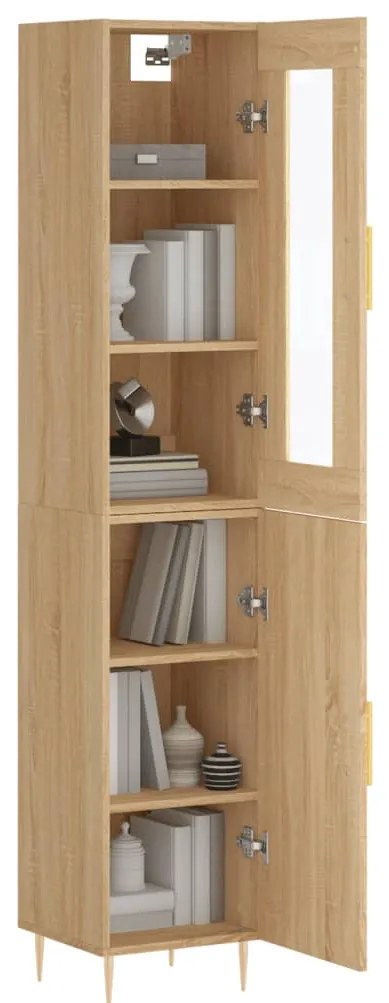 vidaXL Μπουφές Sonoma δρυς 34,5 x 34 x 180 εκ. από Επεξεργασμένο Ξύλο