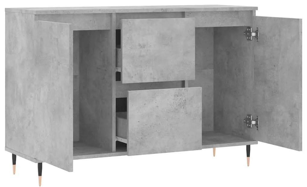 vidaXL Μπουφές Γκρι Σκυροδέματος 101,5x35x70 εκ. από Επεξεργασμένο Ξύλο