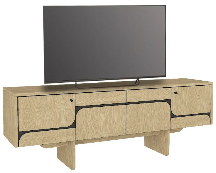 Έπιπλο τηλεόρασης Lava Megapap χρώμα rota oak - ανθρακί 150x35x51,3εκ. - GP042-0296,1
