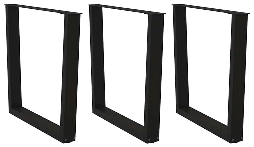 Πόδια Τραπεζαρίας Σχήματος V 3 τεμ. Μαύρο 90x(72-73,3) εκ. Ατσάλι